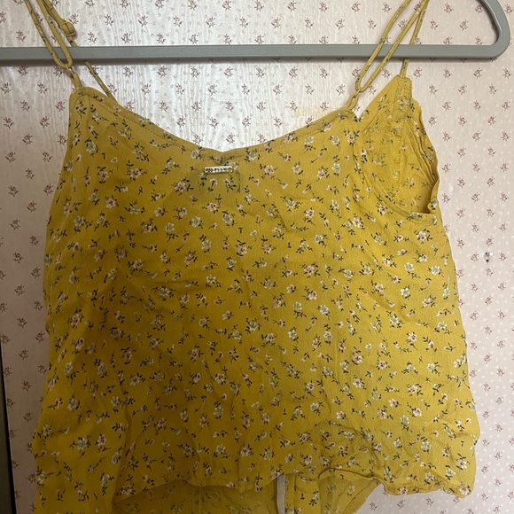 Volcom Flowy Yellow Button Tank Camisole - Picture 5 of 5
